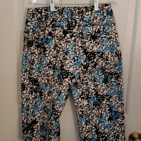 Ann Taylor Women’s Capri Pants, Slight Stretch, Turquoise, Black & White Sz 6 - Picture 4 of 11